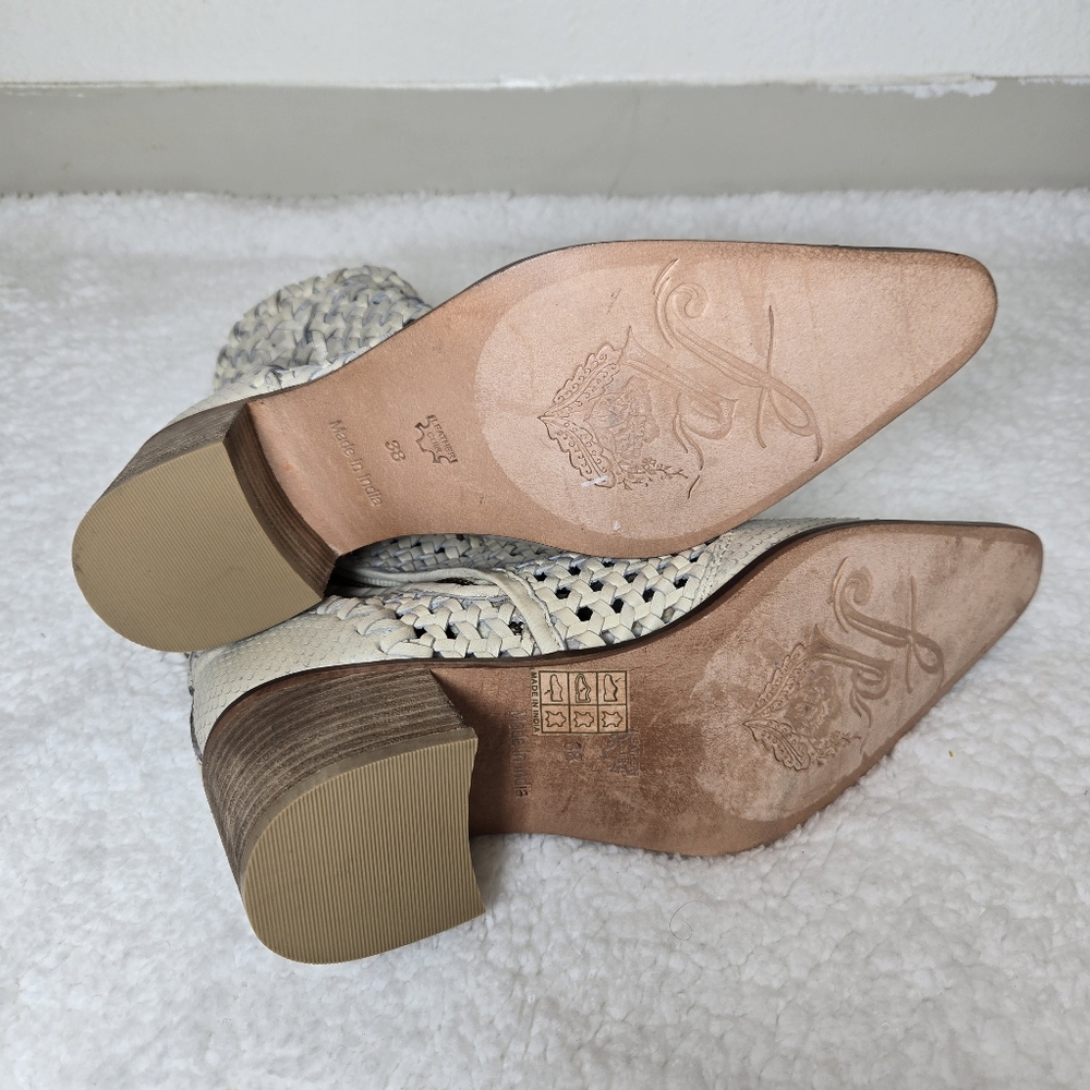 Free People Woven Cream Ankle Booties - Picture 11 of 13